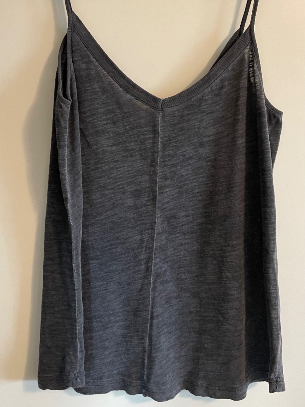 Roxy Distressed Loose Black Seamed Cami
